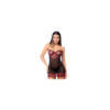 Babydoll sexy à armatures Mapalé broderie roses et string 
